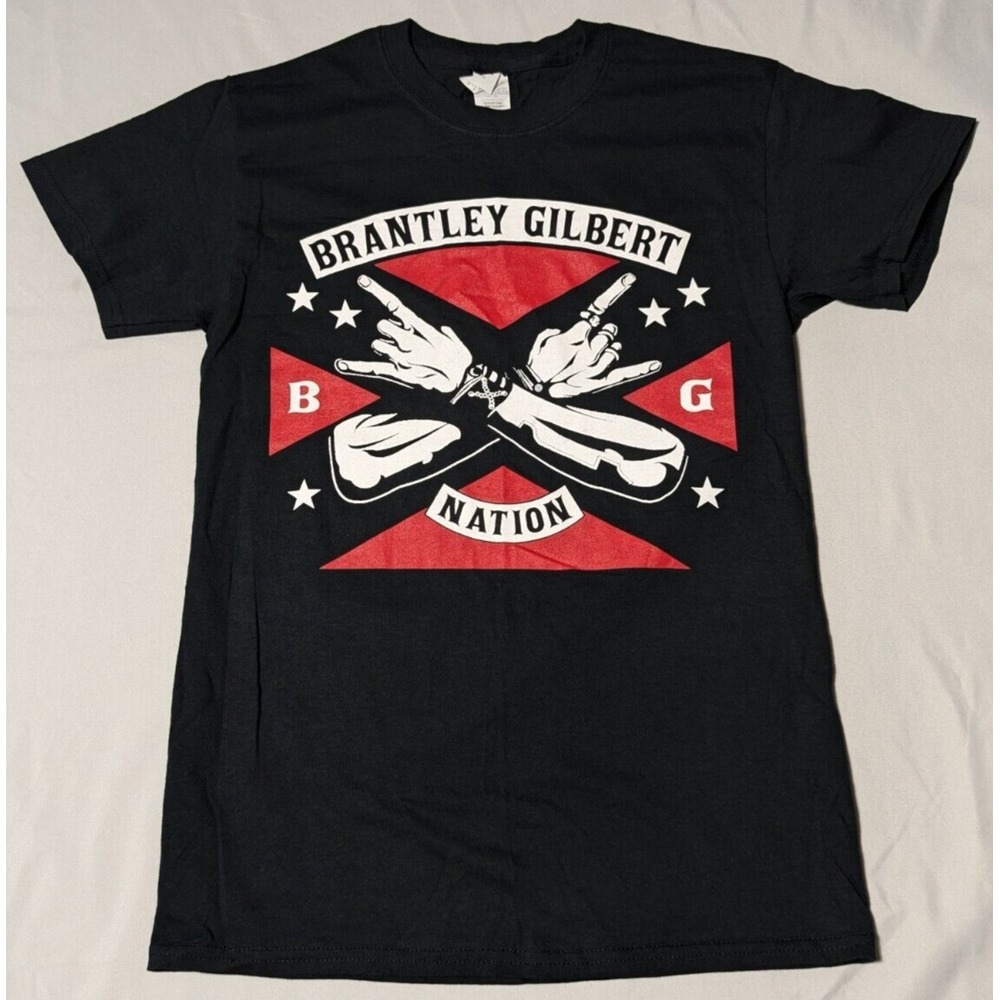 BRANTLEY GILBERT NATION Men‎ Small STONE COLD BY THE GRACE OF GOD T-Shirt EUC